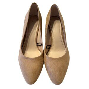 H&M Nude Suede Block Pump Heels - Size 39 (US 8)